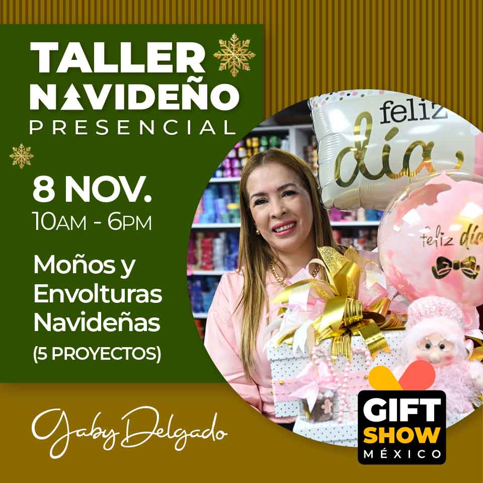 Taller Presencial Moños y Envolturas Navideñas Gaby Delgado